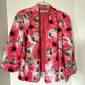 Kasper Women's Pink Floral Blazer Jacket Size 12